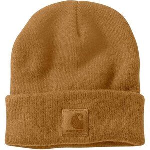 Carhartt Men's Brown Adjustable Straight Acrylic Tonal Patch Beanie Cap